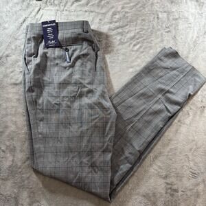 NWT Ralph Ralph Lauren Pants Mens 48L Gray Plaid Wool Comfort Flex Big & Tall